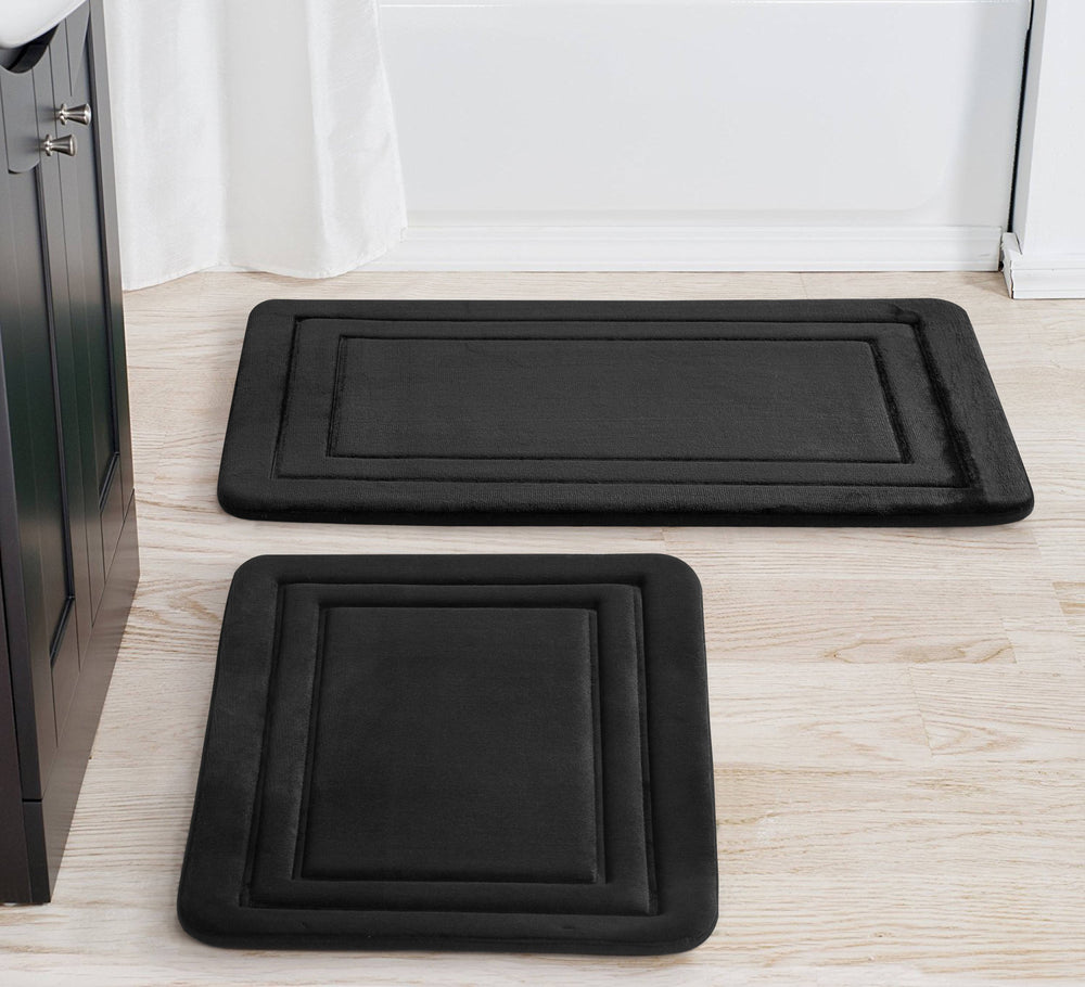 Mainstays Memory Foam Bath Rug Set - Black - 1 Each